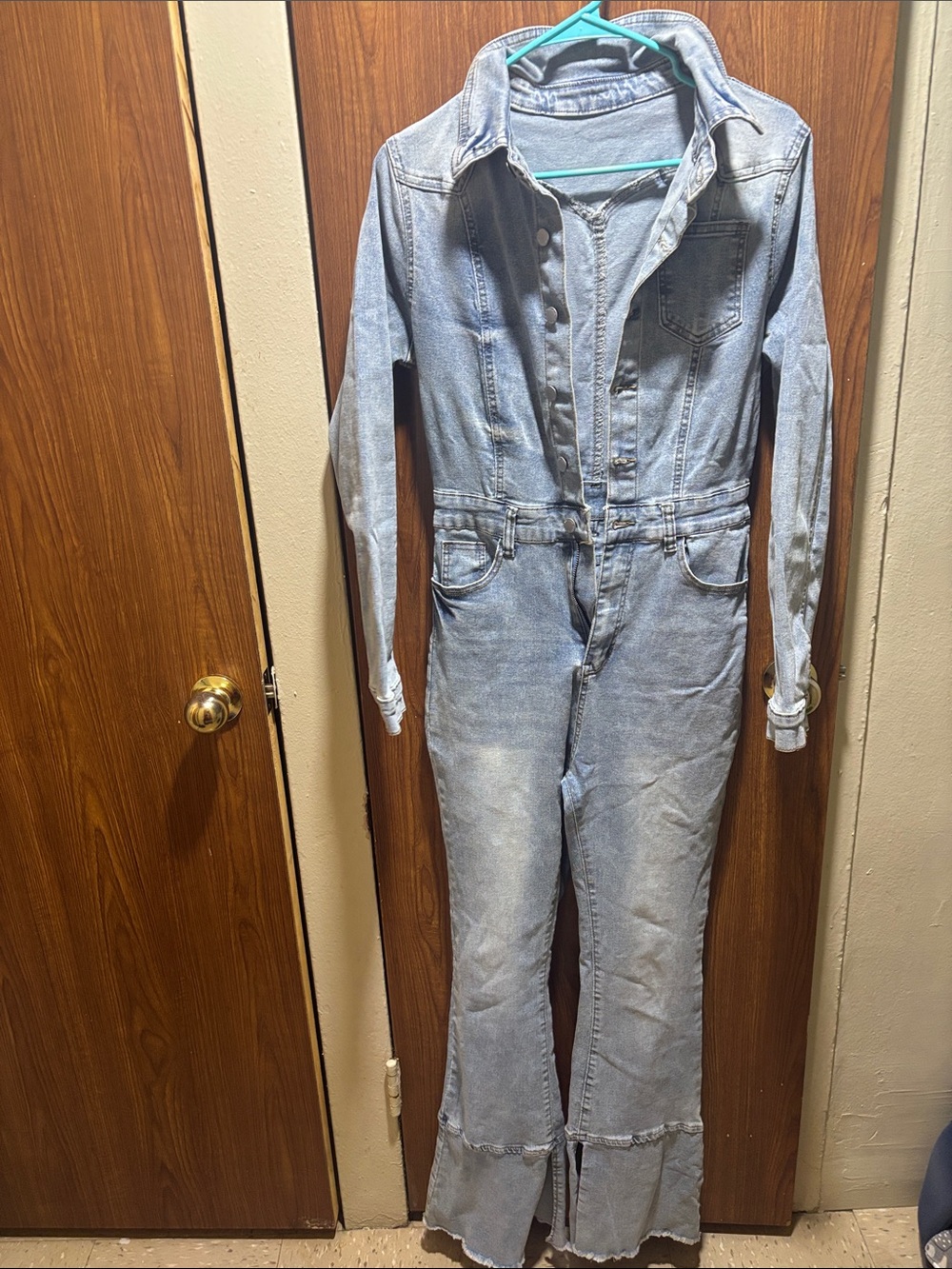 Light Blue Denim Jumpsuit for Women